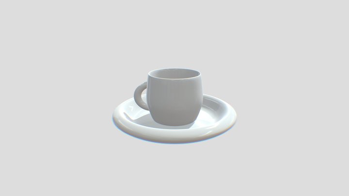 Cup + Plate (reflective) 3D Model
