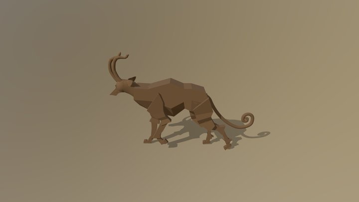 Low Poly gazelle 3D Model
