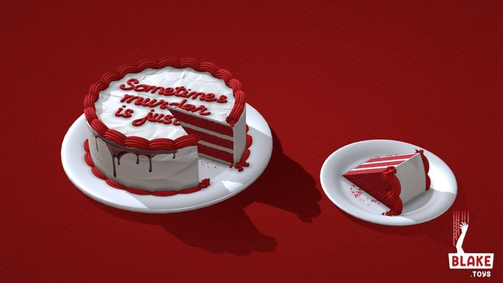 Blood Red Velvet Cake 3D Model