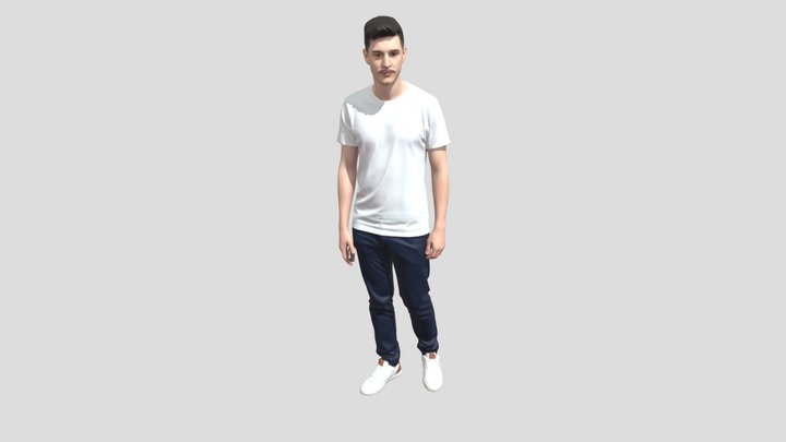 Casual White Tee Portrait – Kostenloses 3D-Modell STL