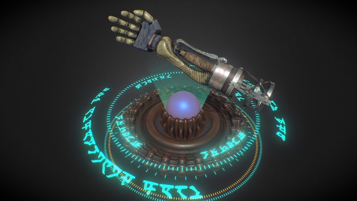 Artificial Arm with Bone 3D Model