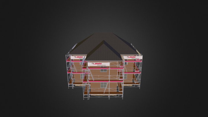 House with scaffold 3D Model