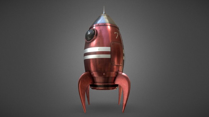 Retro Rocket Toy 3D Model