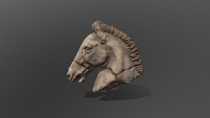 Classical Greek Horse Head 3D Model