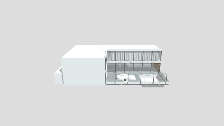 Modern Penthouse with Balcony 3D Model