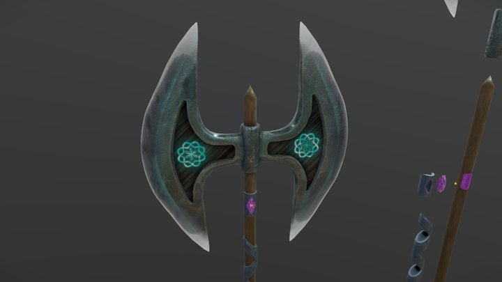 Viking themed battle axe 3D Model