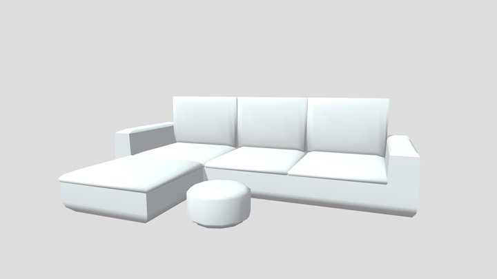 Couch and Ottoman 3D Model