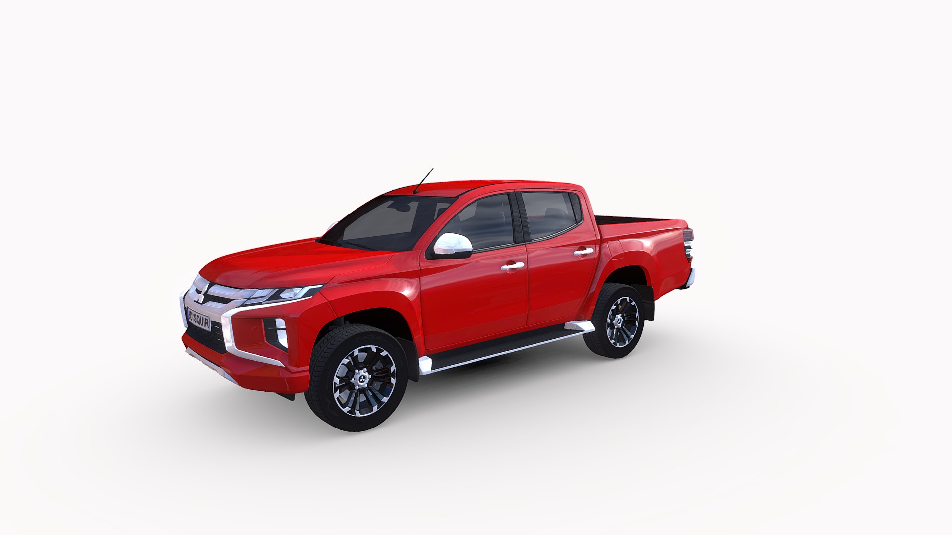 3D model Mitsubishi L200 Crew Cab 2019 - This is a 3D model of the Mitsubishi L200 Crew Cab 2019. The 3D model is about a red car with a white background.