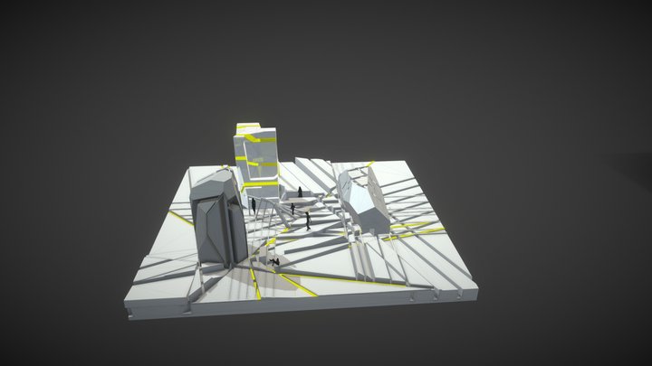 sketch fun ground for 3 models_less mesh_second 3D Model