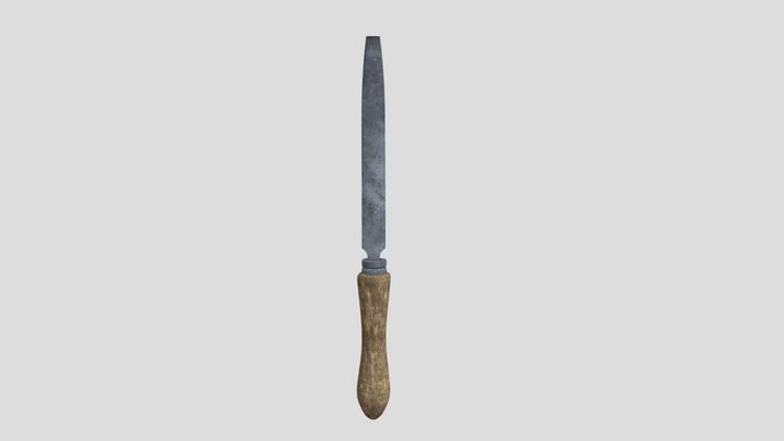 High Poly Metal File 3D Model