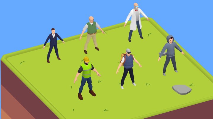 Low Poly Characters 3D Model