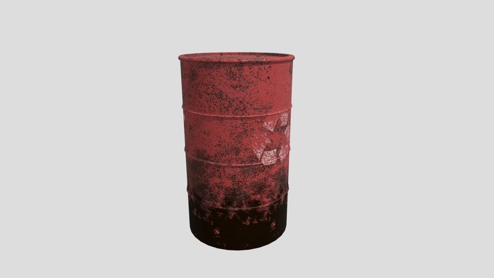 Container Oil Barrel Rusty-GameReady 3D Model