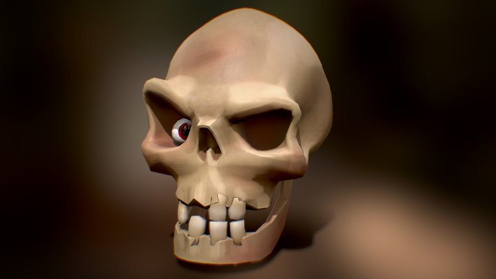 Live Stained Skull (Animated) [#8] 3D Model