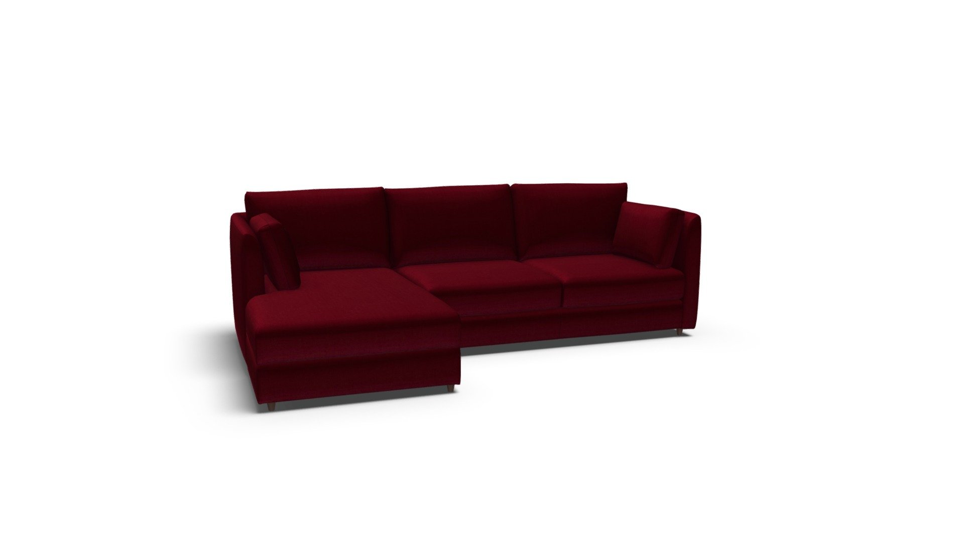 Milner LHF Corner Storage, Burgundy Velvet