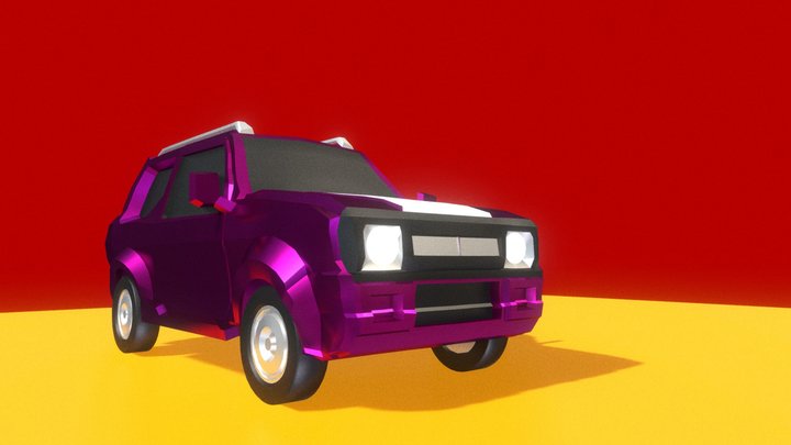 Low-Poly small size suv 3D Model