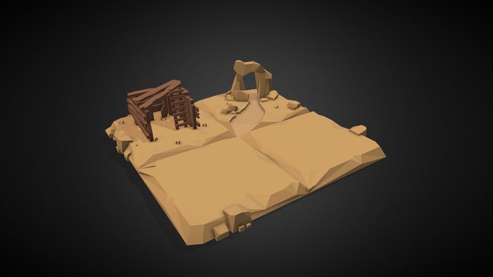 Low poly island 3D Model