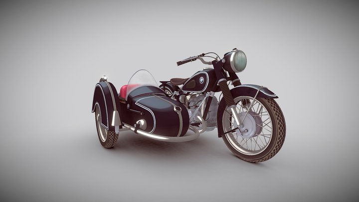 BMW R51 motorcycle 3D Model