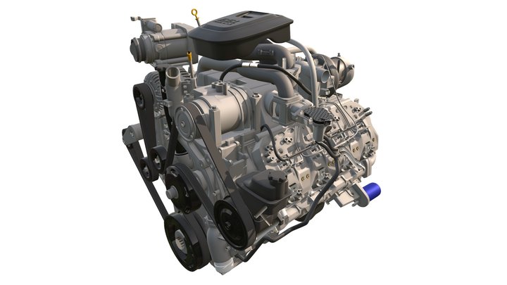 Duramax Diesel V8 Turbo Engine 3D Model