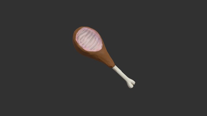 Fried Chicken Leg 3D Model