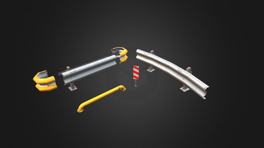 Barrier & Traffic Cone Pack Part 2 Download Free 3D model by Sabri