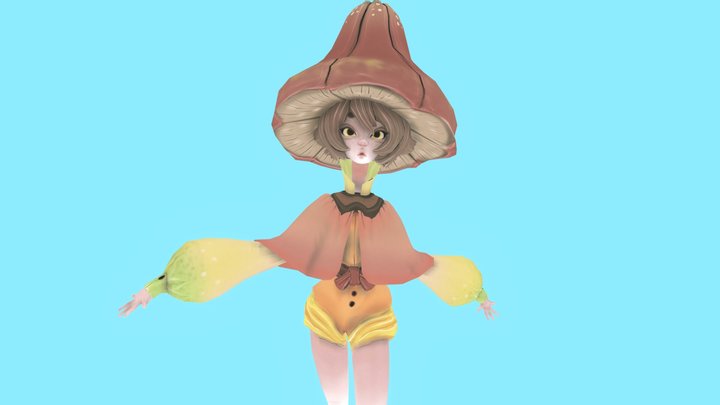 Mushroom Character 3D Model