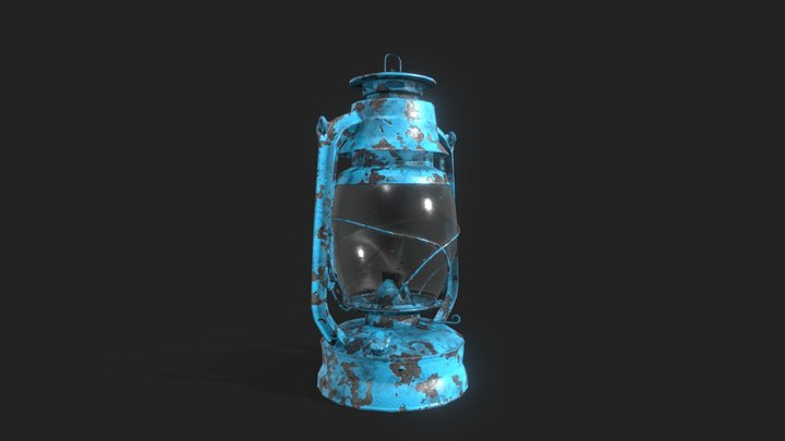 Old rusted Lantern 02-1 3D Model