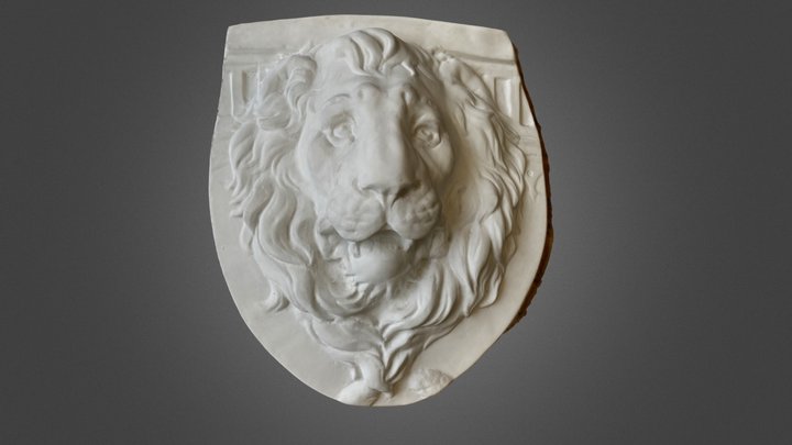Plaster lion sculpture 3D Model