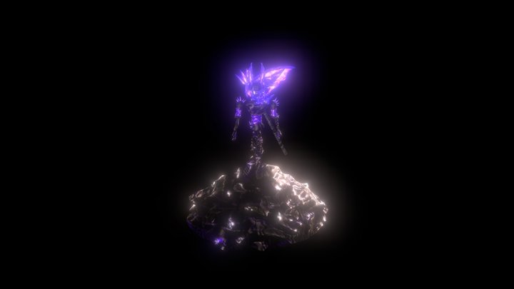 Ink and Obsidian Golem 3D Model