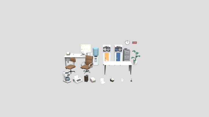 Office props 3D Model