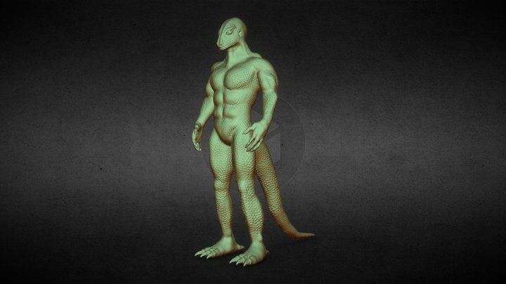 Sculpture Reptilian 3D Model
