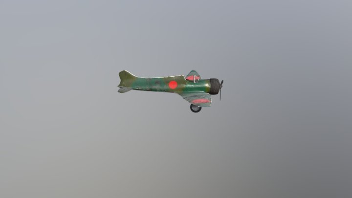 Airplane Mitsubitshi A5M 3D Model