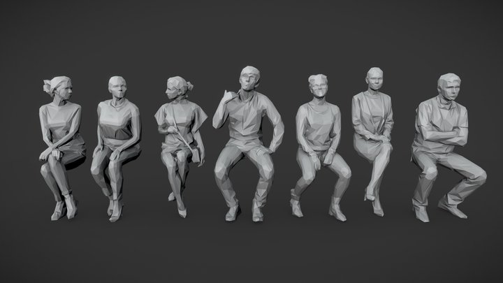 sitting people - A 3D model collection by maltakoji - Sketchfab