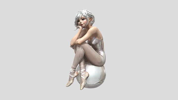 девочка на шаре 3D Model