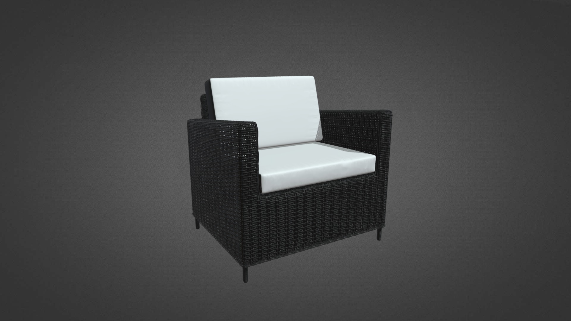 3D model Rattan Chair Hire - This is a 3D model of the Rattan Chair Hire. The 3D model is about a black and white box.