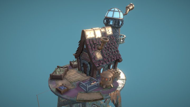 Cabin above the clouds 3D Model