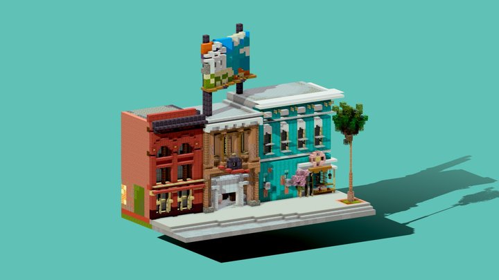 PaleoTech Plaza: City Block 3D Model