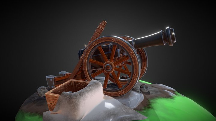 [Student Work] Stylised Prop - War Cannon 3D Model