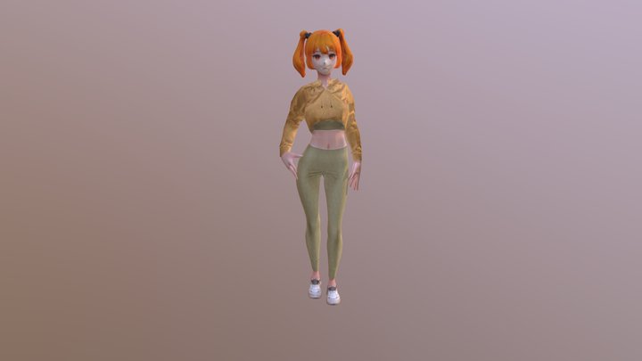 Female animation low poly 3D Model