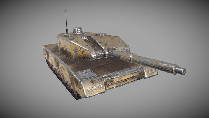 Rusty Leopard 2 tank 3D Model