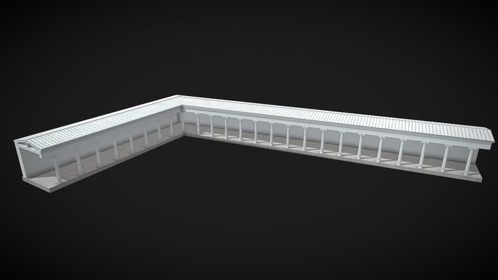 Stoa of the Naxians - Delos 3D Model