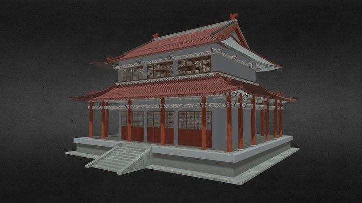 China Temple Pagoda 3D Model