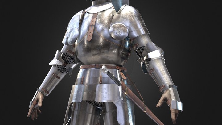 Medieval Knight Armor (Low-poly / Rigged) 3D Model