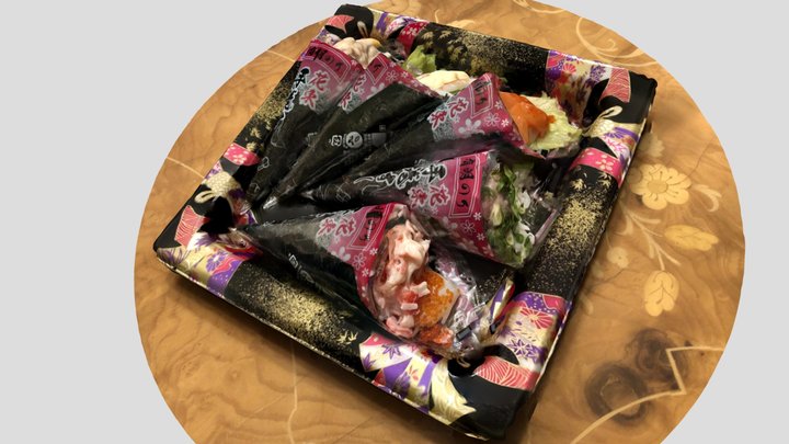 A 5 kinds of colorful hand-rolled SUSHI Combo 3D Model