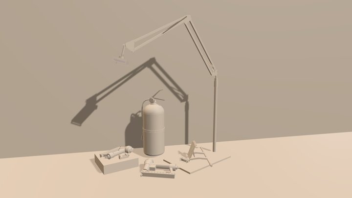Evi_Blocking_5_Items 3D Model