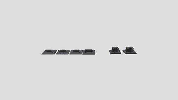 Different Types of buttons 3D Model
