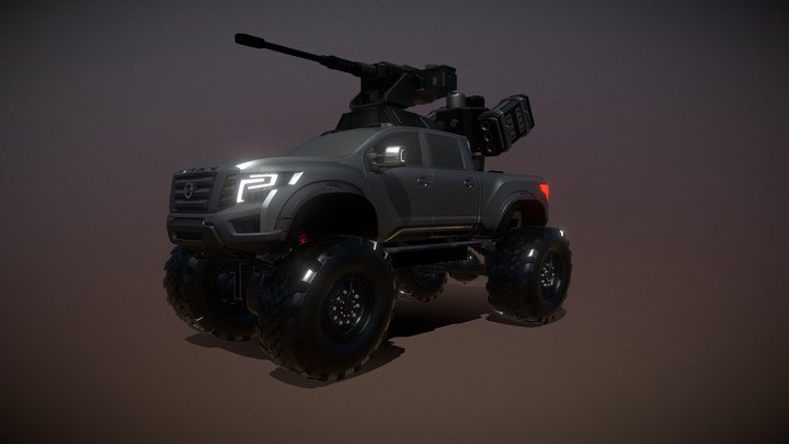 Modified Nissan Titan Full Armored 3D Model