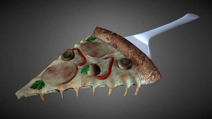 Sliced Pizza 3D Model