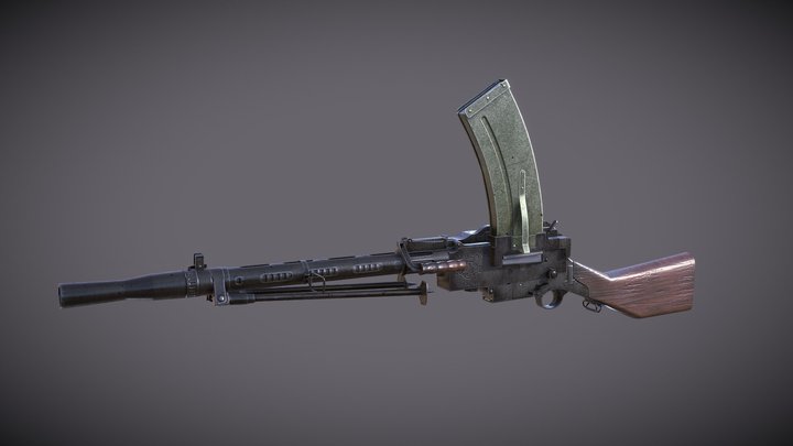 Madsen LMG : ww1&2 weapon 3D Model