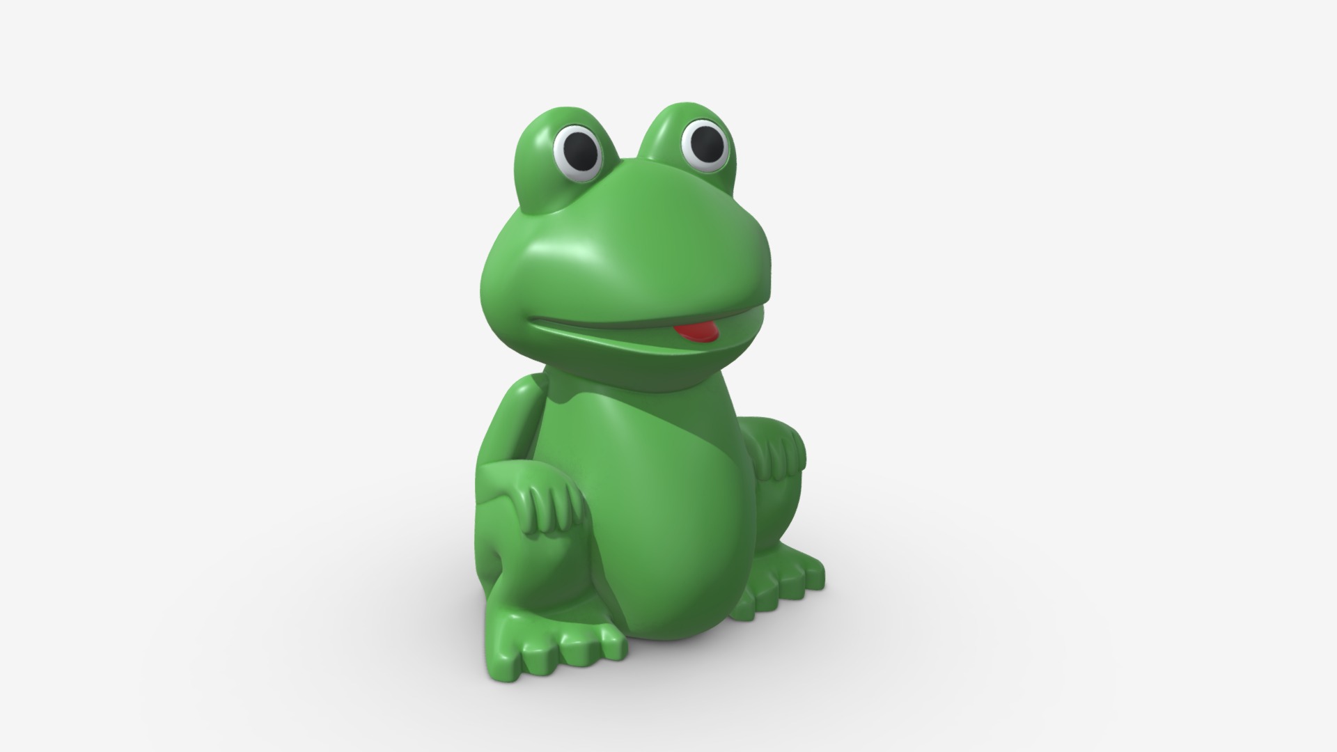 3D model green frog toy - This is a 3D model of the green frog toy. The 3D model is about a green frog with a white background.