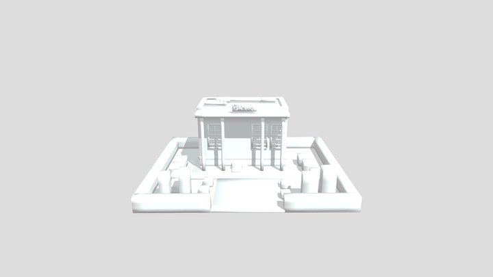 Low poly Bank desing 3D Model
